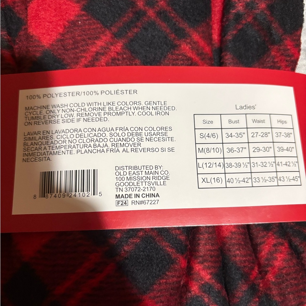 Women’s Holiday Pajama Set with Red Plaid Pants - Picture 3 of 4